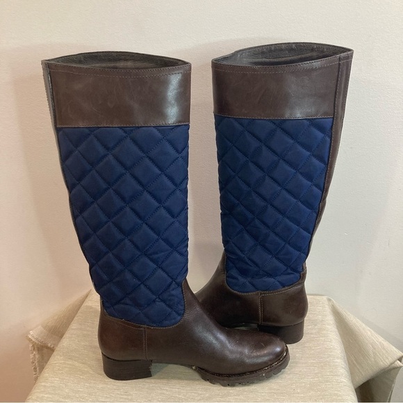 TORY BURCH  Sz 7 Rosalie Equestrian Style Quilted & Leather Riding Vibe Boots - Picture 7 of 12